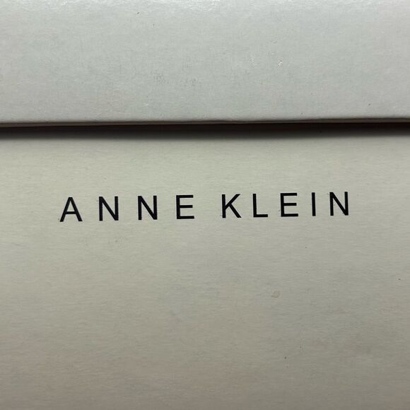 NWB Anne Klein Navy Blue Pebbled Leather Loafer Size 7.5 M Wedge Slip On - Picture 15 of 16